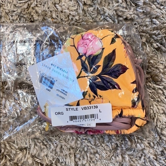 Vicious Young Babes French Cut Tri Bra Bikini Top Large - Picture 4 of 5